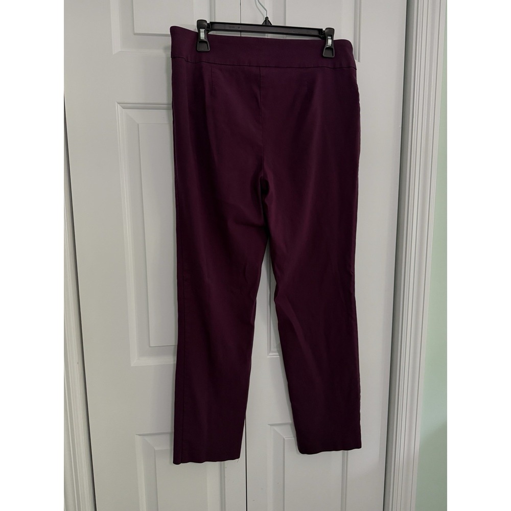 Counterparts Women's Size 12 Purple Pull-On Straight Leg Dress Pants Mid Rise - Picture 4 of 8
